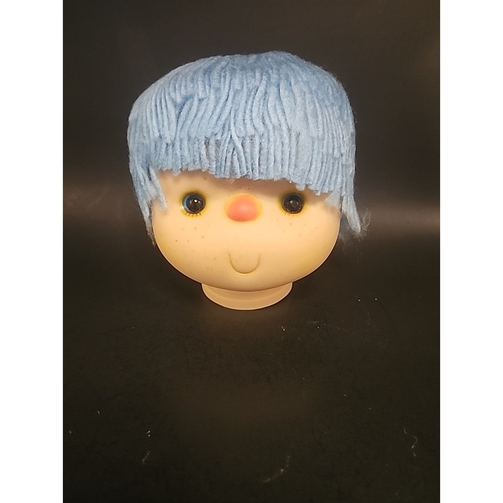 Vintage Westrim Crafts MITZY 4" Doll Head‎  Baby Blue Yarn Hair